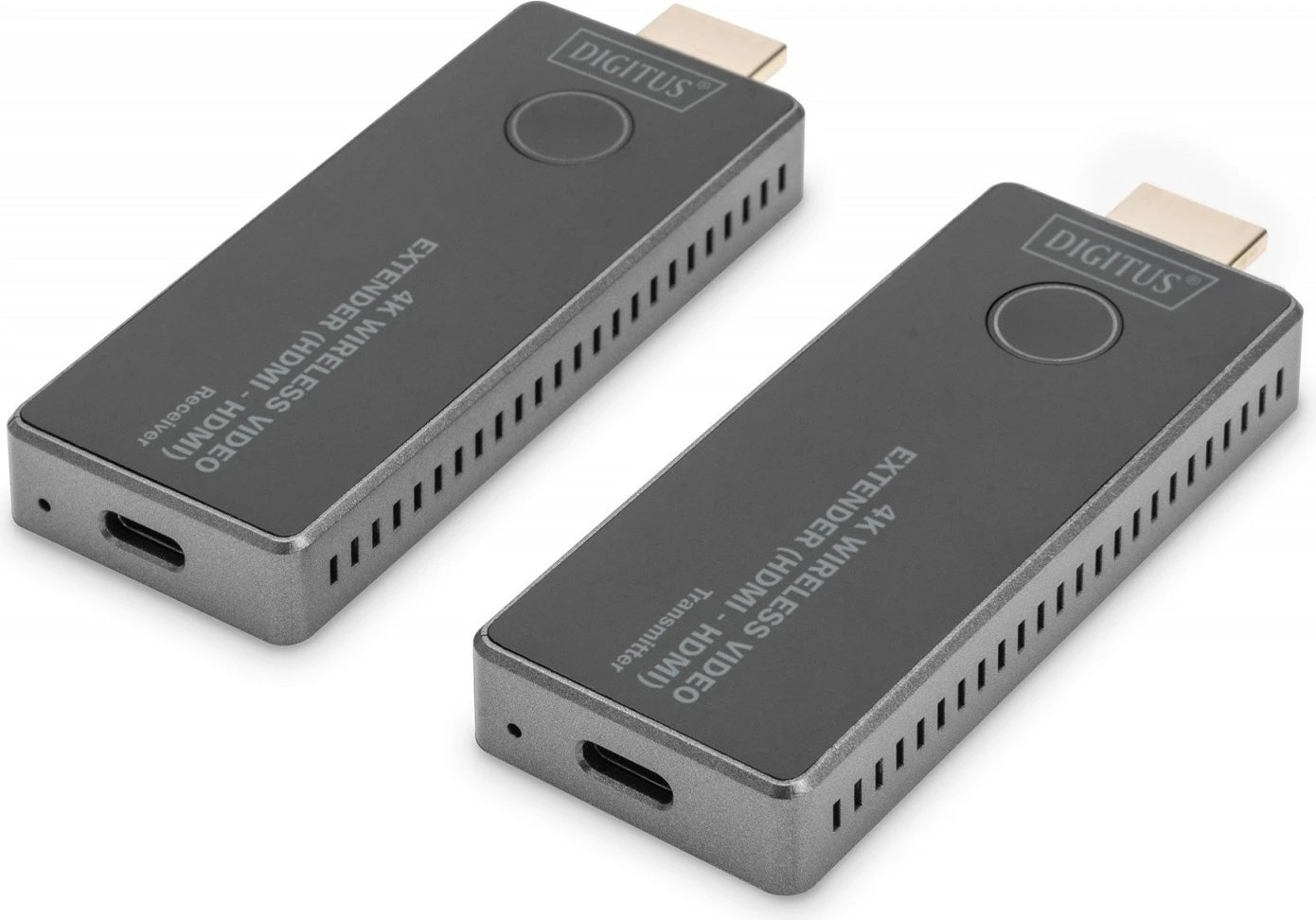 Set wireless HDMI extender Digitus DS-55323, UHD 4K, 30m, i zi/argjendtë