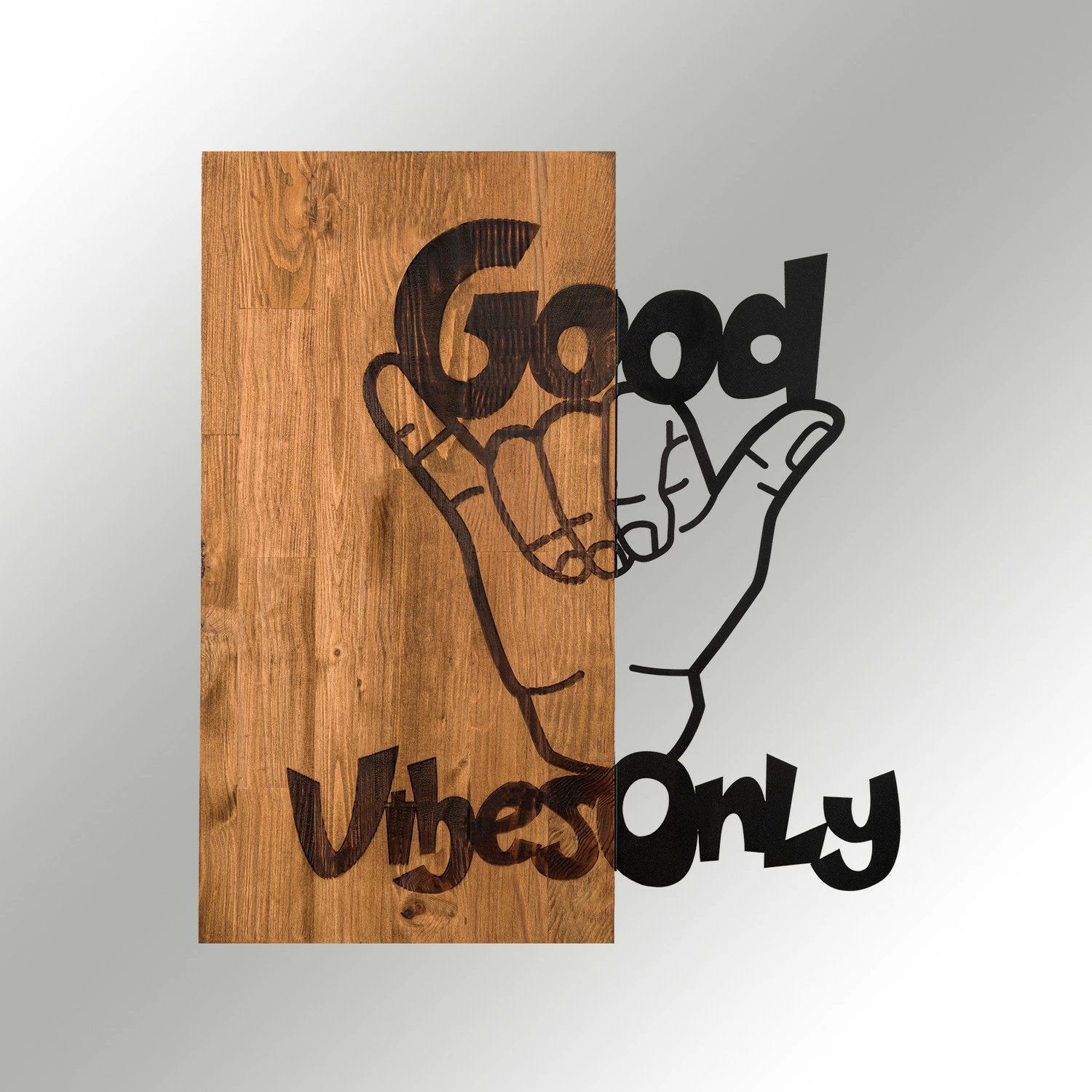 Aksesor dekorativ për mur, dru, Wallity, Good Vibes Aksesor dekorativ për mur, dru, Wallity, Good Vibes