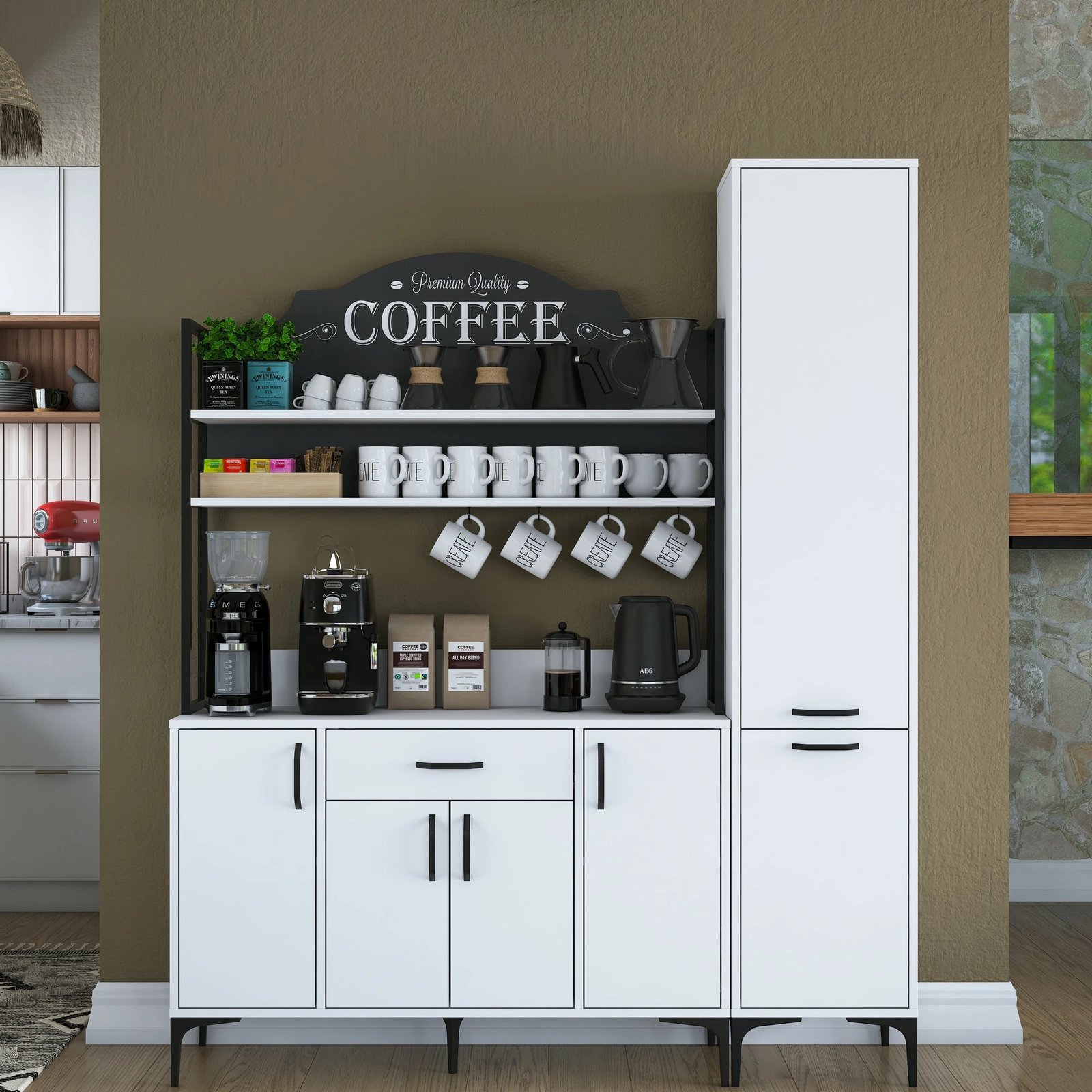 Dollap shumëpërdorimësh, ngjyrë e bardhë, Hanah Home JE149 - 3081