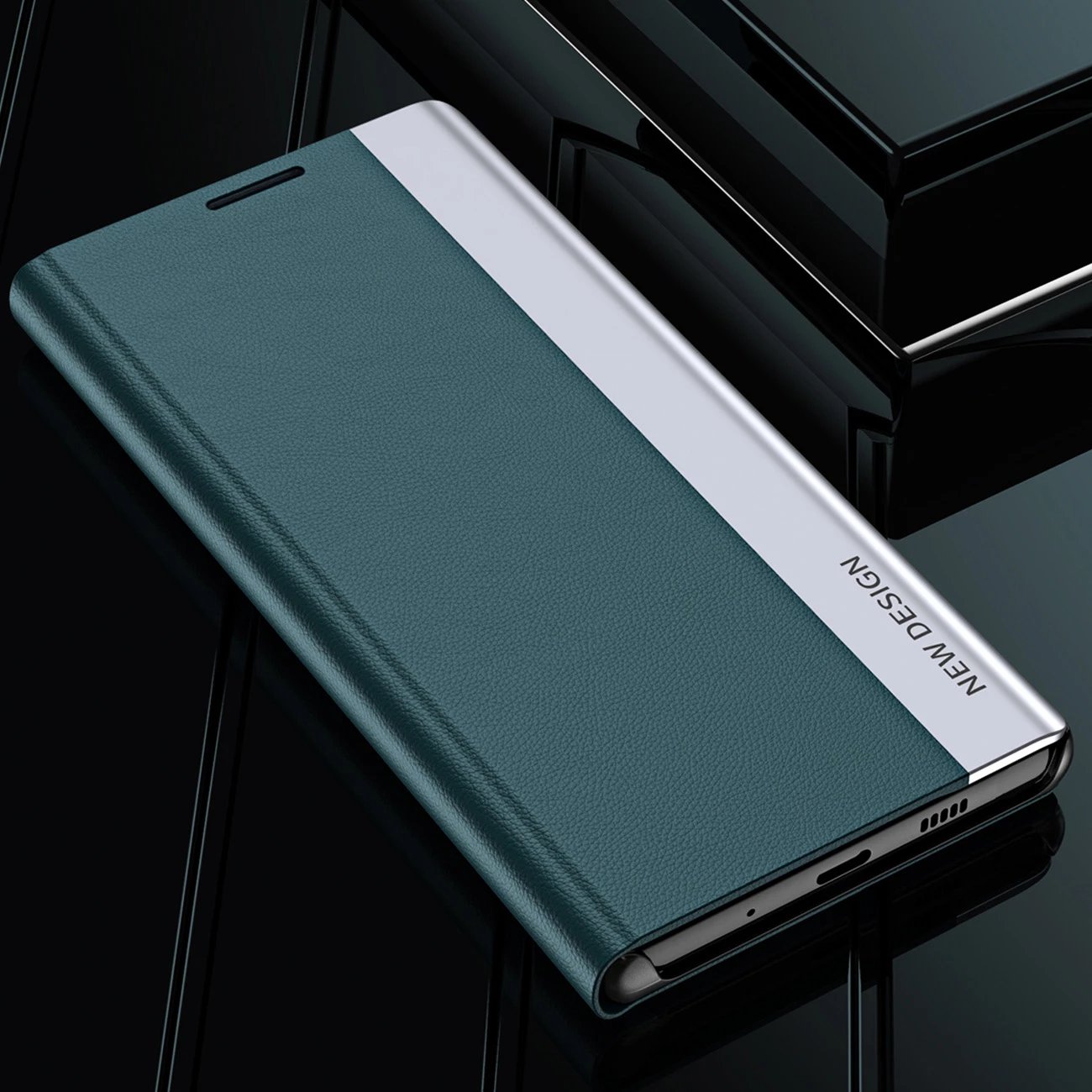 Mbështjellës Hurtel Sleep Case Pro për Samsung Galaxy A24 4G, me kapak dhe qëndrim, Kaltër