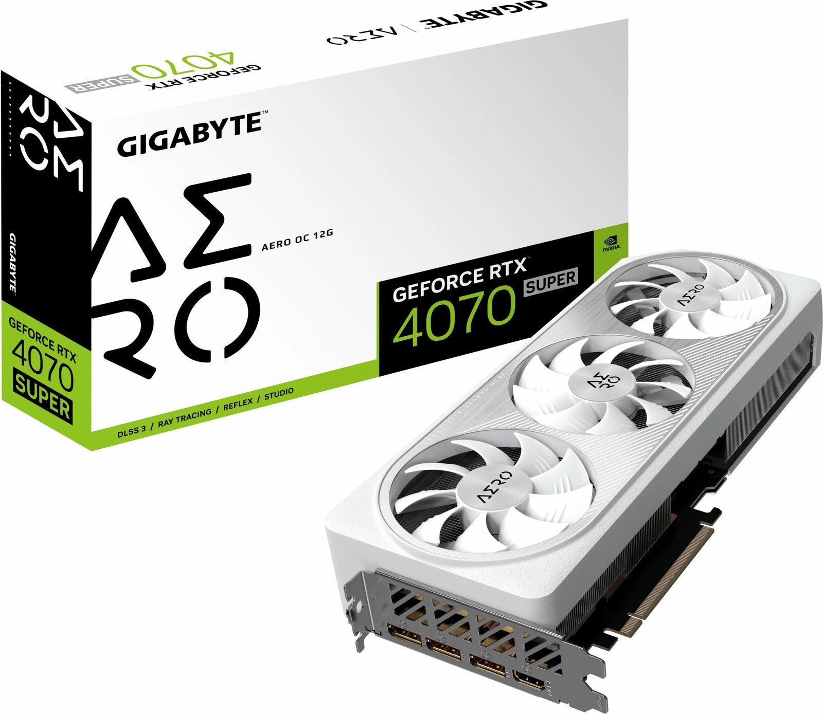 Kartelë grafike Gigabyte AERO GeForce RTX 4070 SUPER OC 12G, 12 GB, e bardhë