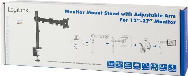 Mbajtës tavoline për monitor LogiLink BP0021, 13-27 inç, VESA 100x100, i zi