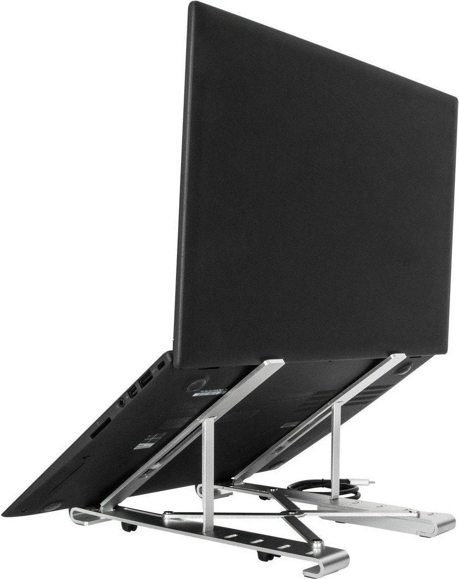 Qëndrim laptopi Targus Portable Stand, USB-A Hub, alumini, 4x USB 3.2, argjendtë