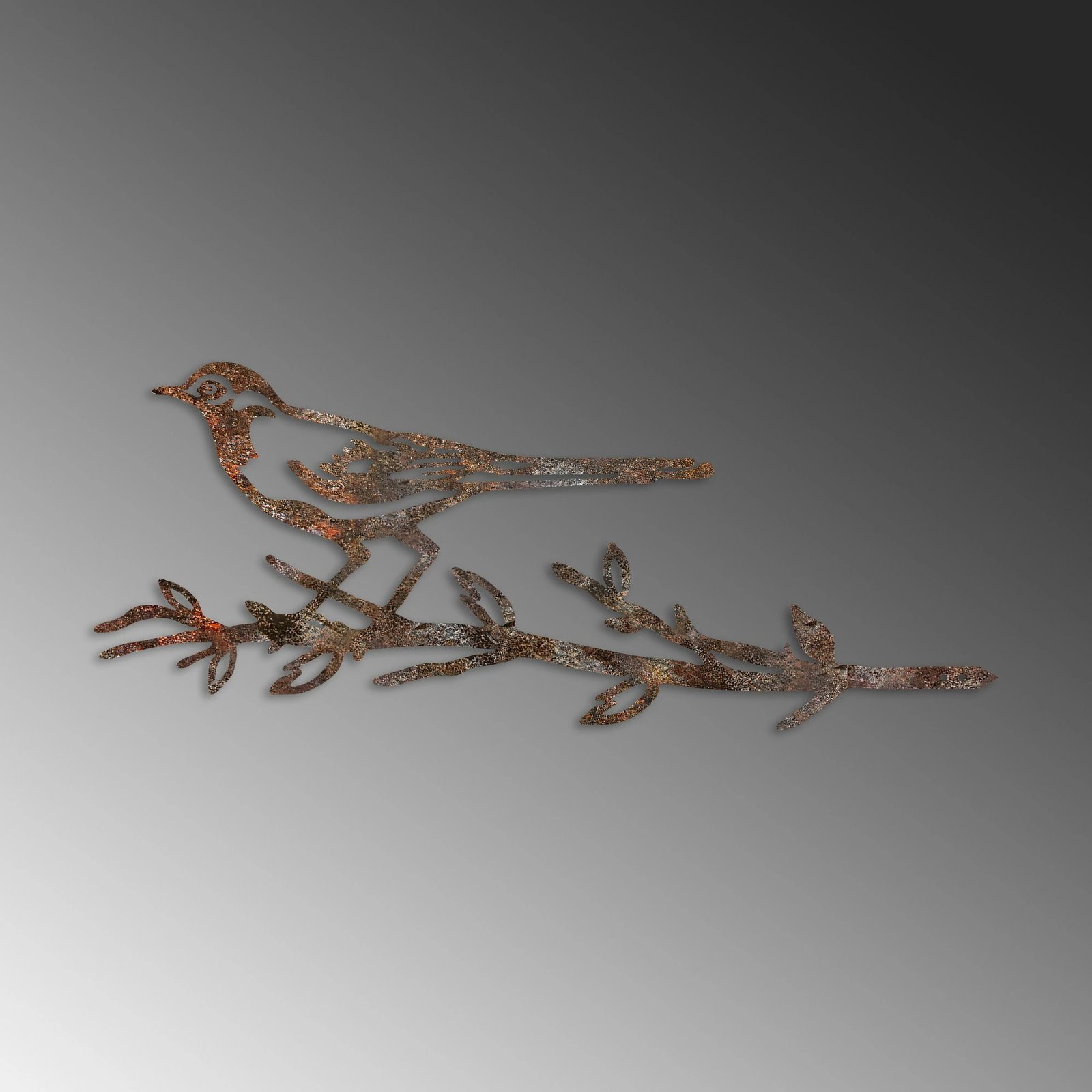 Objekt dekorativ për kopsht, zog në degë, ngjyrë kafe, Aberto Design