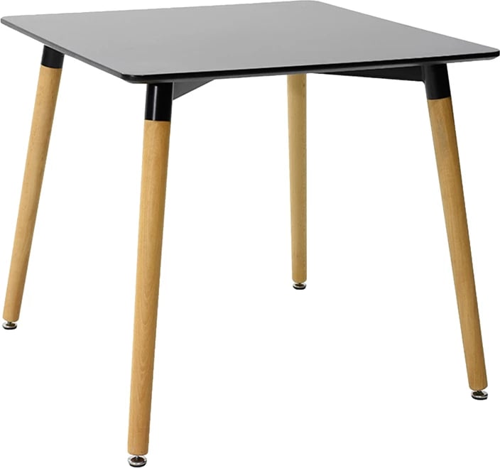 Tavolinë me karrige Ezra-Natali, ngjyrë natyrale e zezë, 80x80x76cm