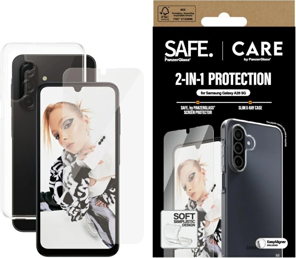 Mbështjellës dhe xham mbrojtës PanzerGlass CARE 2in1 për Samsung Galaxy A26 5G, Transparent