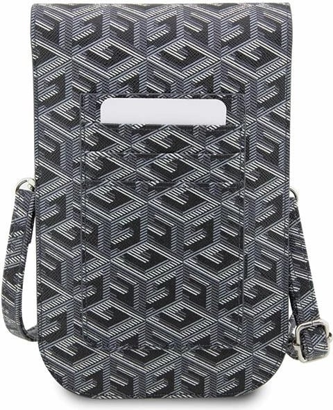 Çantë për celular Guess G Cube Stripe, lëkurë ekologjike, e zezë