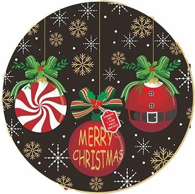 Qilim i rrumbullakët, tematikë Krishtlindjesh, shumëngjyrësh, 80x80cm, Crp-Yrlk26-14