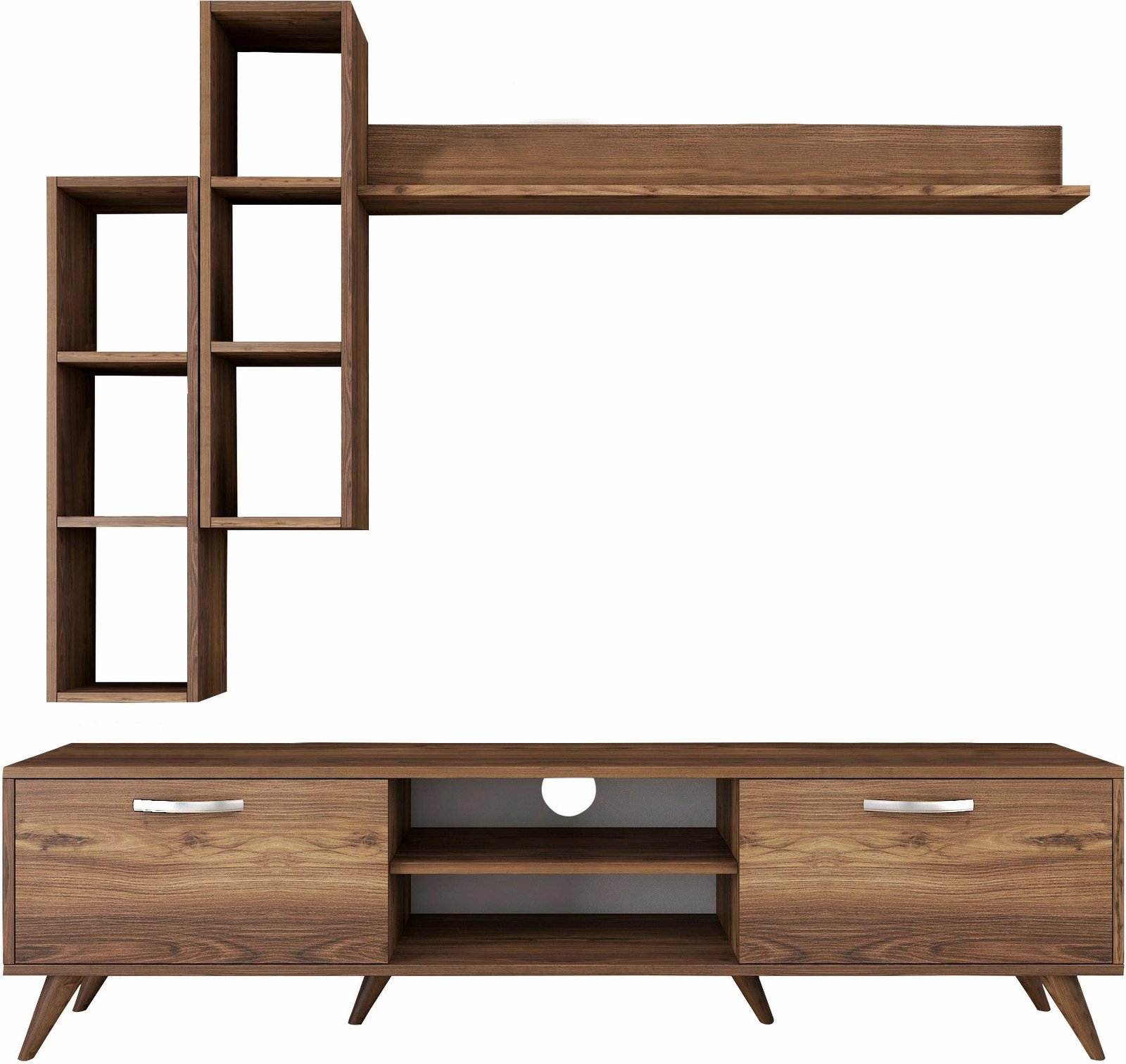 Komodë TV Hanah Home, M16 - 262, ngjyrë arre, me rafte muri