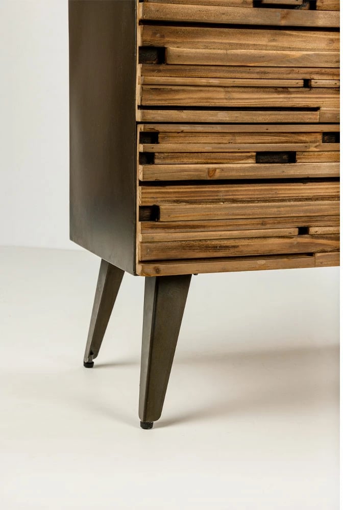 Komodë Coast me 3 sirtarë, ngjyrë e zezë-natyrale, 90x37x79cm