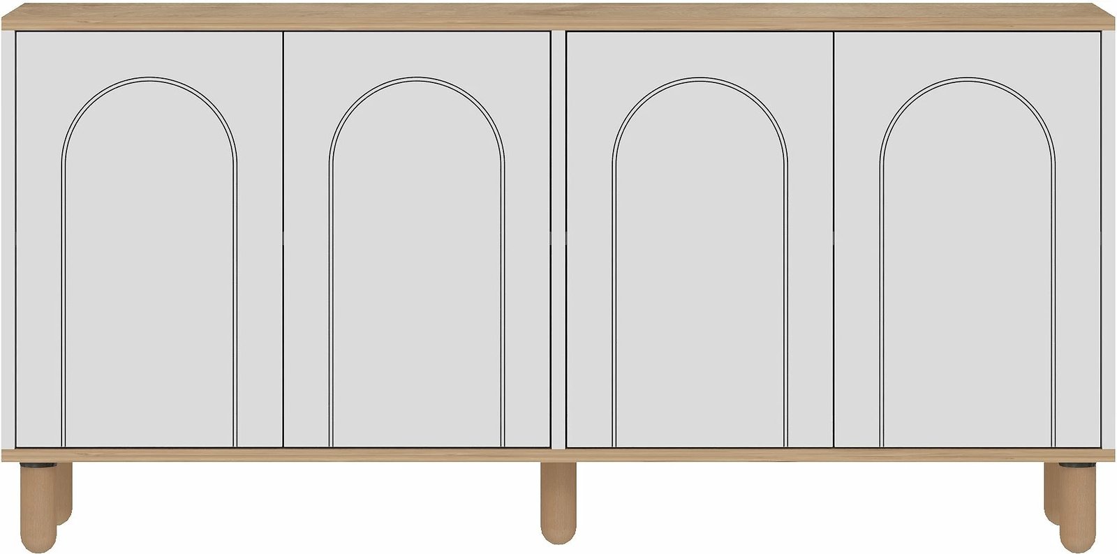 Konsol Skye Decor, Fayron, ngjyrë lis safir dhe e bardhë