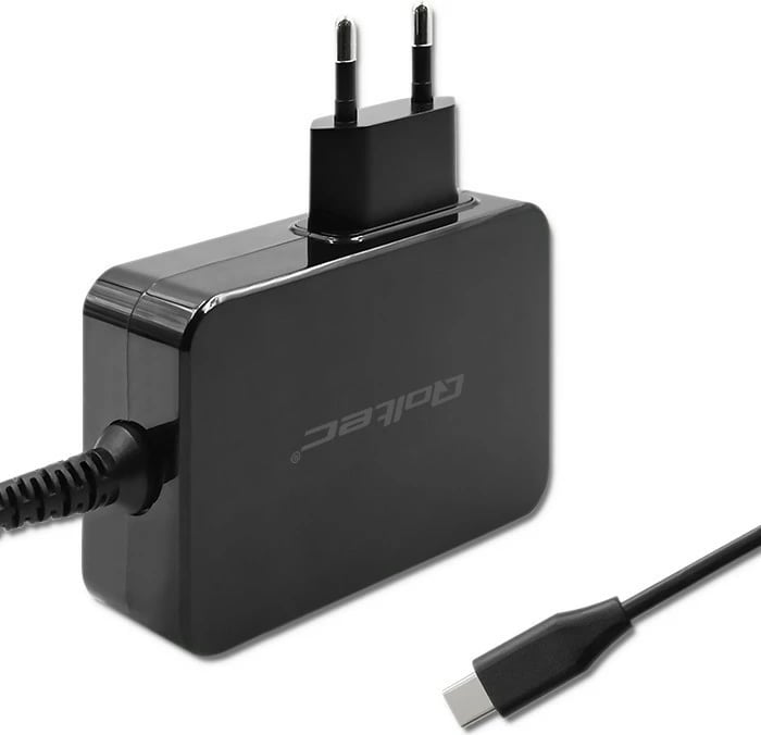 Karikues mur Qoltec GaN Power Pro 52388, 100W, 1x USB-C, 1.7m, Zi