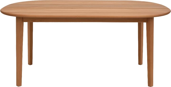 Tavolinë Skyl, dru tik, ngjyrë natyrale, 190x90x75cm