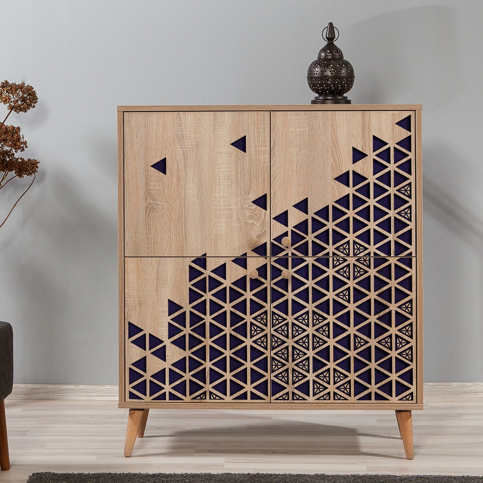 Dollap multifunksional Hanah Home, Multilux-123, ngjyrë lisi Sonoma