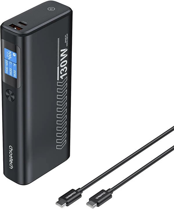 Powerbank Choetech B702, 20000mAh, 100W, 2 USB-C, 1 USB-A, Gri