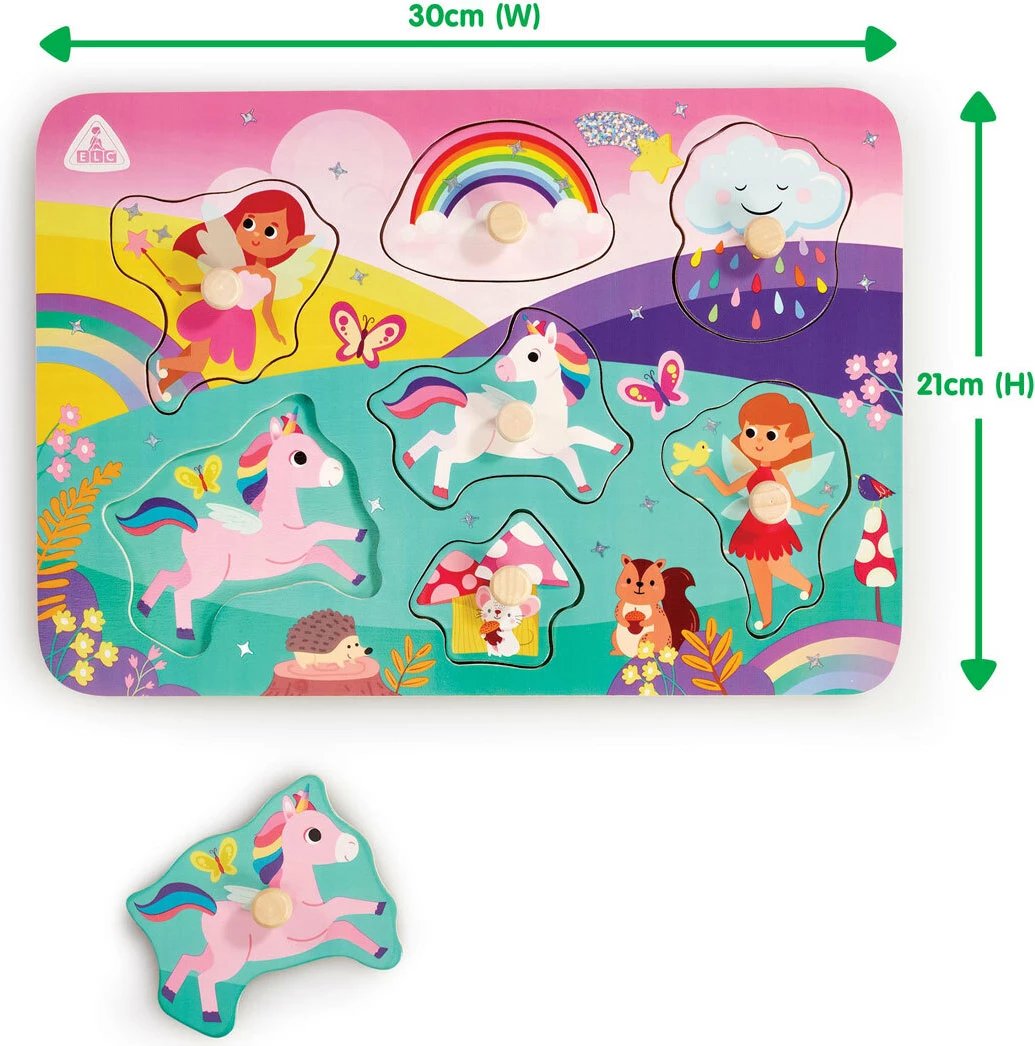 Early Learning Centre Wooden Unicorn and Fairy Peg Puzzle