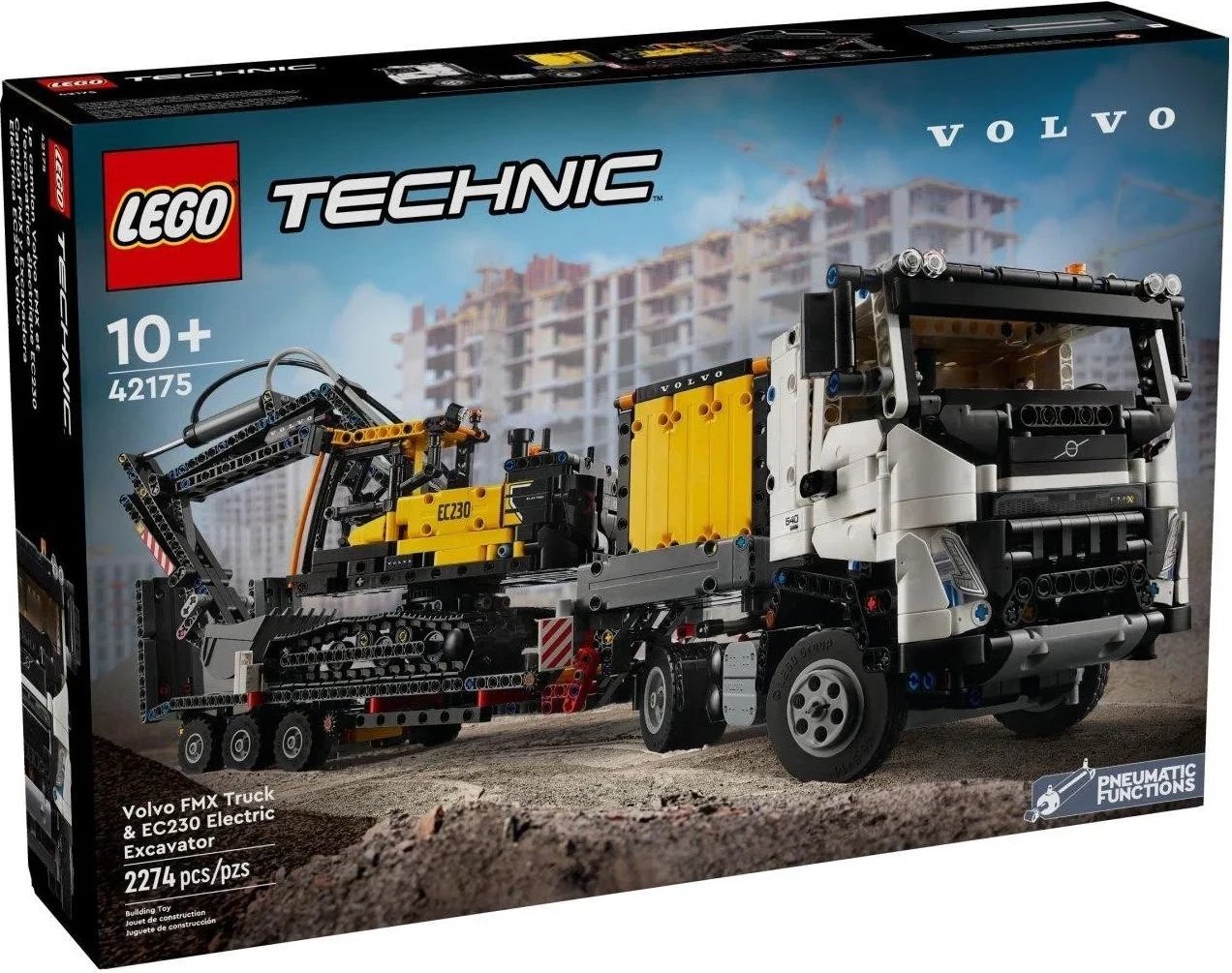 Konstrukt LEGO Technic 42175 Volvo FMX dhe EC230 Electric