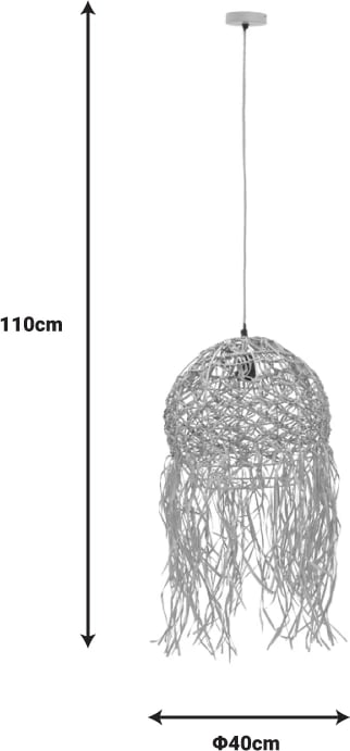 Llambë tavani Amelon Inart E27 natyrale Φ40x110cm
