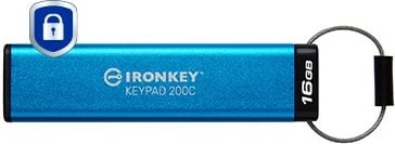 USB stick Kingston IronKey Keypad 200C 16GB USB-C blu
