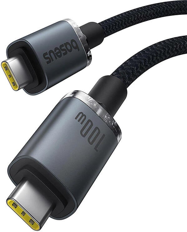 Kabllo USB-C në USB-C Baseus Crystal Shine, 1.5m, 100W, 20Gbps, e zezë Kabllo USB-C në USB-C Baseus Crystal Shine, 1.5m, 100W, 20Gbps, e zezë