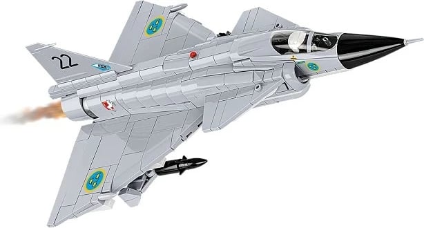 Set blloqe ndërtimi, Cobi, Saab AJ 37 Viggen (COBI-5915), 881 copa, shkallë 1:48, seri Armed Forces