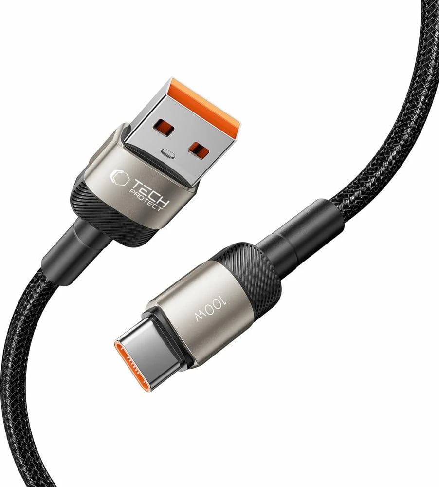 Kabllo Tech-Protect UltraBoost Evo, USB-C në USB-A, 1m, 100W, titanium