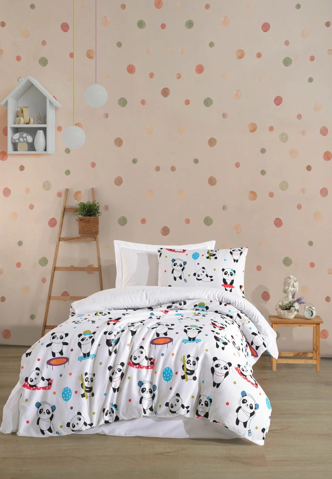 Set mbulesë jorgani XXL Single, LovePandas, e bardhë