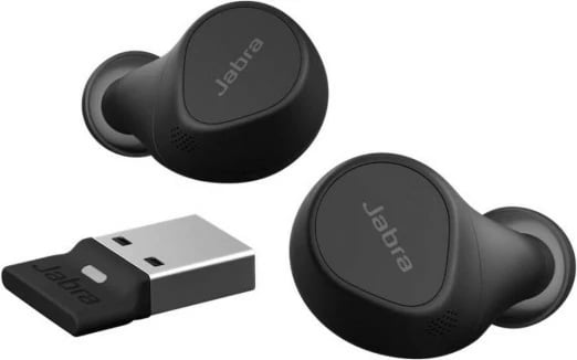 Kufje Jabra Evolve2 Buds, wireless, USB-A, të zeza