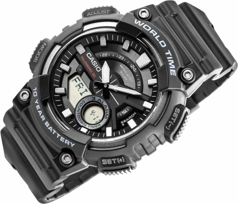 Orë dore për meshkuj CASIO, e zezë