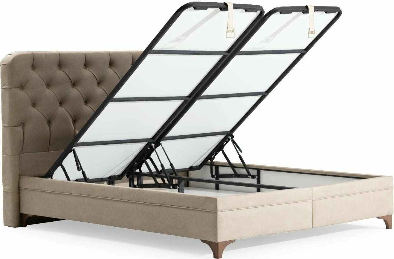 Bazë dhe shtrat dopio me mbështetëse Skye Decor, Relax, 160x200, bezhë