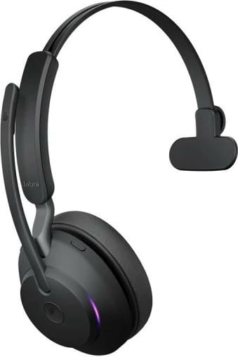 Kufje me mikrofon wireless, Jabra, Evolve2 65 MS Mono (26599-899-999), Bluetooth, rreze 30 m, bateri 37 orë, e zezë