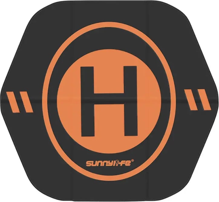 Mat uljeje droni Sunnylife TY-TJP08 55 cm gjashtëkëndësh dy-anësh PU me çantë, verdhë/portokalli