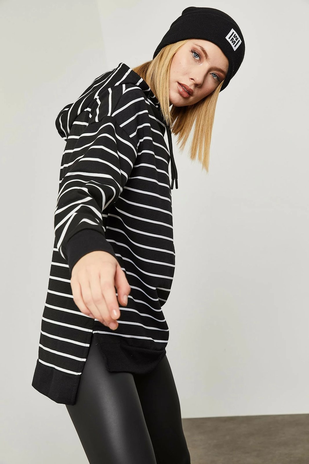 Bluze e trashë Jumeon, 2KXK8-45516, e zezë, e bardhë