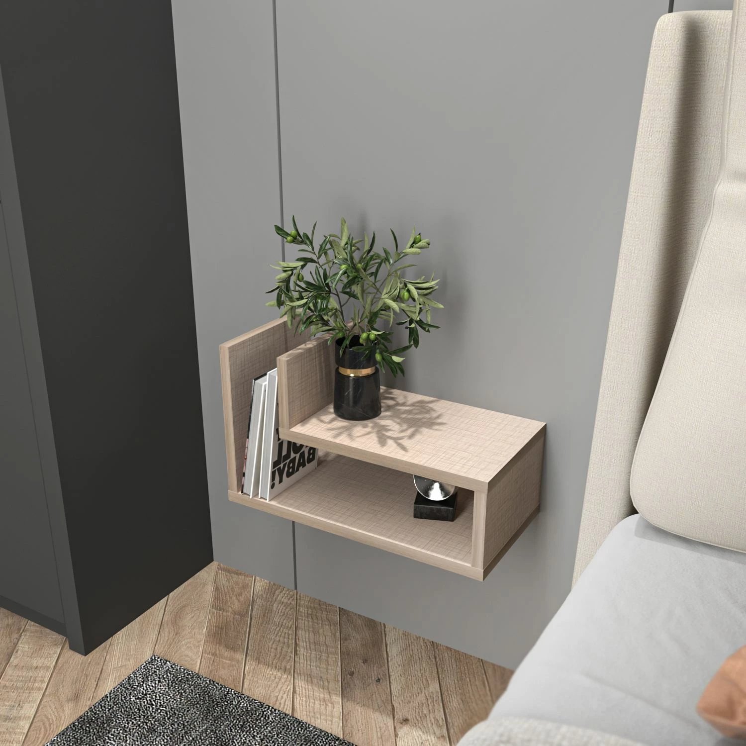 Komodinë nate, Skye Decor, Lara, bezhë