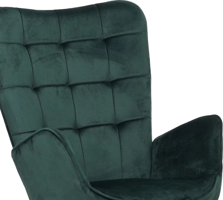 Karrige me këmbë për këmbë Dorita kadife këmbë çipresë metal i zi 68.5x76x103cm