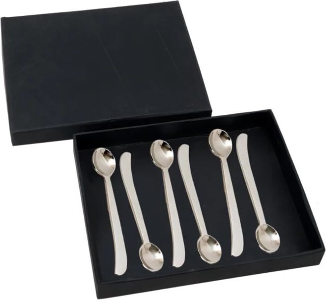 Set lugësh ëmbëlsirash CURVE, 6 copë, çelik, argjend, 13x3x1 cm