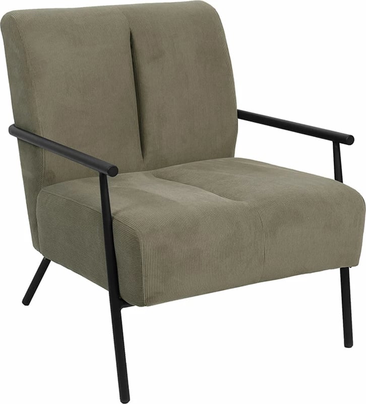 Fotel Kioto, kadife ngjyrë haki, 64x76x81