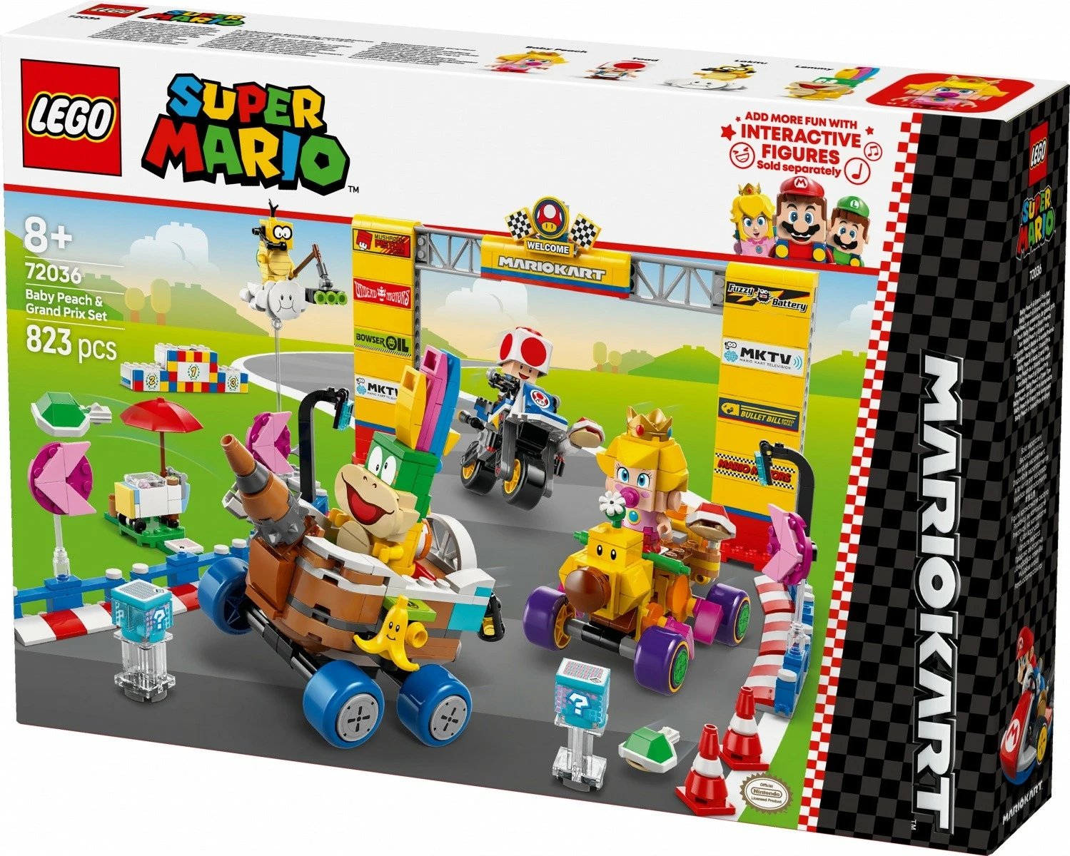 Set LEGO Super Mario Kart 72036, Baby Peach and Grand Prix, 823 pjesë