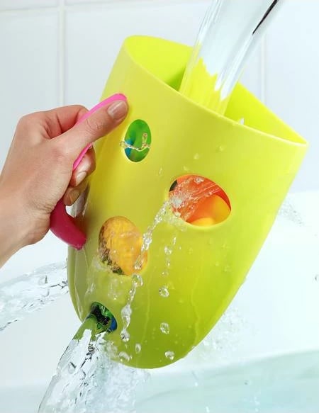 kuti lodrash për banjë Akuku plastike me dorezë dhe thithësa 25x22 cm gri