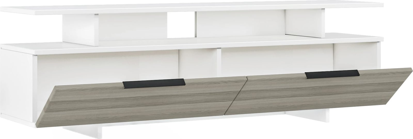 Komodë TV Skye Decor, ngjyrë gri, e bardhë dhe arre, Dream