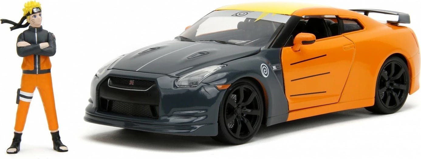 Makine lodër Jada Toys Naruto Shippuden Nissan GT-R 1:24 me figurë Naruto, portokalli/zezë Makine lodër Jada Toys Naruto Shippuden Nissan GT-R 1:24 me figurë Naruto, portokalli/zezë