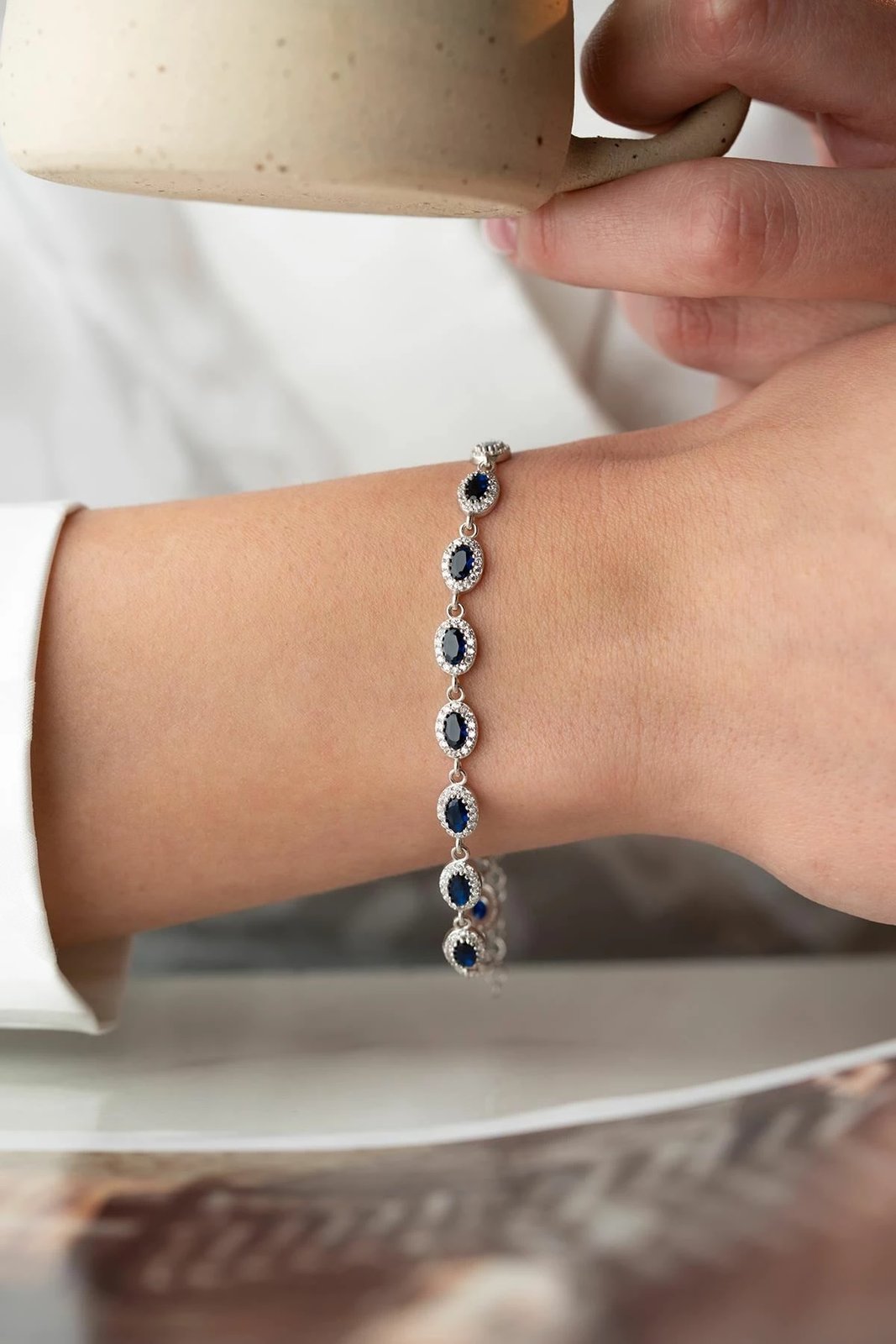 Byzylyk argjendi Jumeon, ngjyrë argjendi dhe kaltër, NRZ1000377