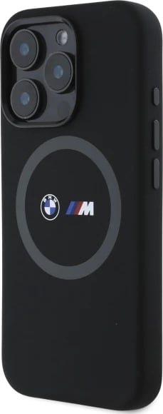 Mbështjellës BMW M për iPhone 16 Pro Max, silikon, MagSafe, zi
