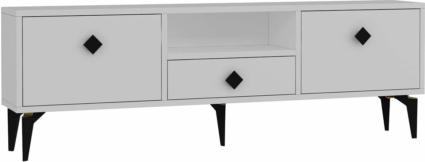 Komodë TV Skye Decor, e bardhë dhe e zezë, 1304-DROP-1