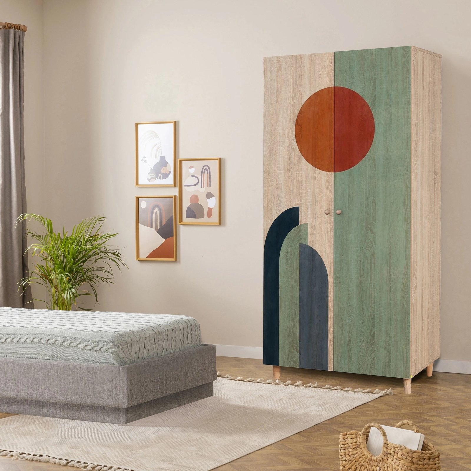 Dollap Hanah Home, Lidya 2, ngjyrë sonomo, 90x192x52cm