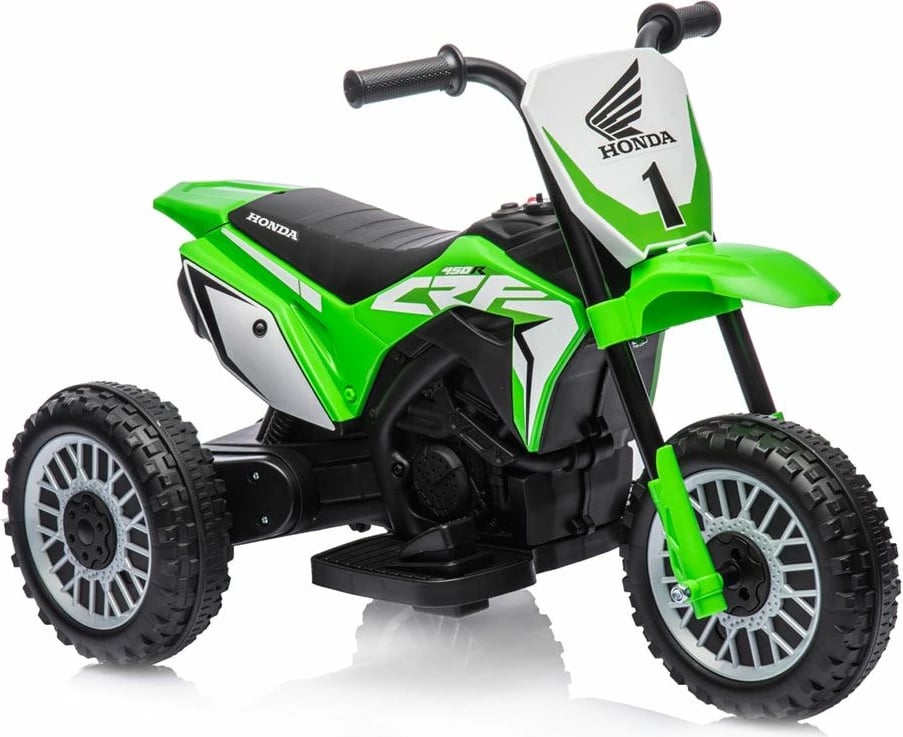 Moto elektrike për fëmijë, Milly Mally Honda CRF 450R, 6V 4.5Ah 30W, shpejtësi 2.5-3 km/h, kapacitet 25 kg, e gjelbër