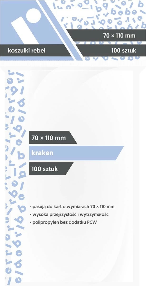 Mbështjellës letra loje Rebel Kraken 70x110 mm, 100 copë, Transparent