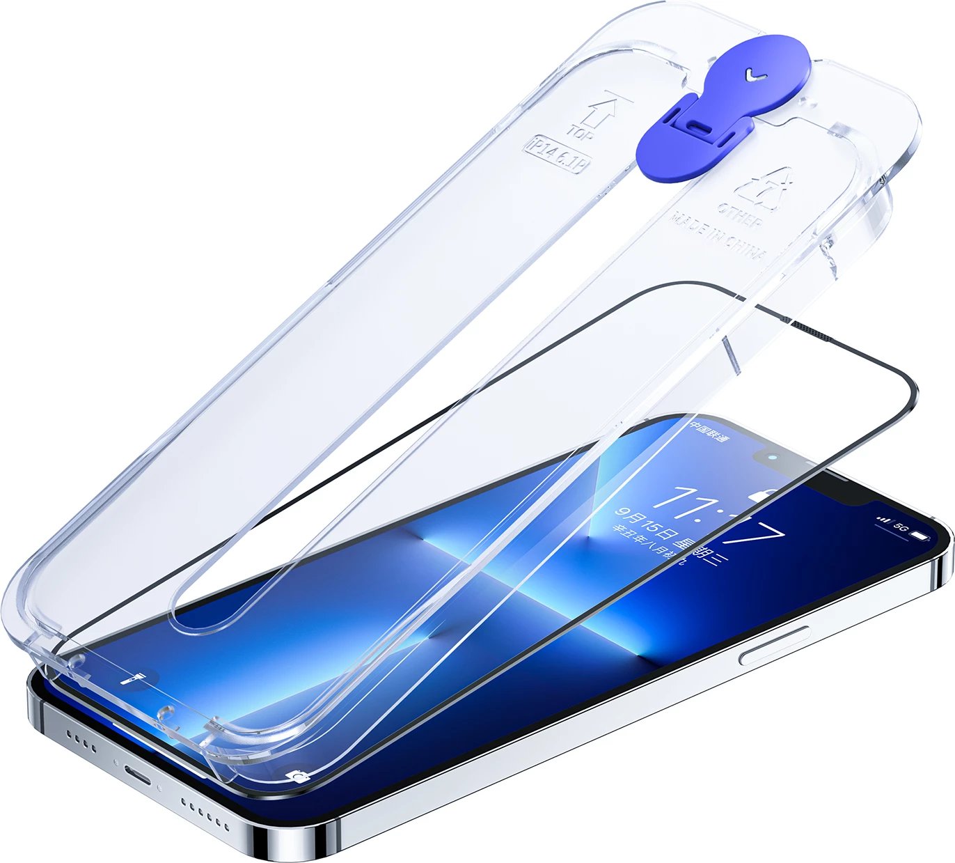 Xham i temperuar Joyroom JR-H12 me komplet montimi për iPhone 14 Pro Max, Transparent