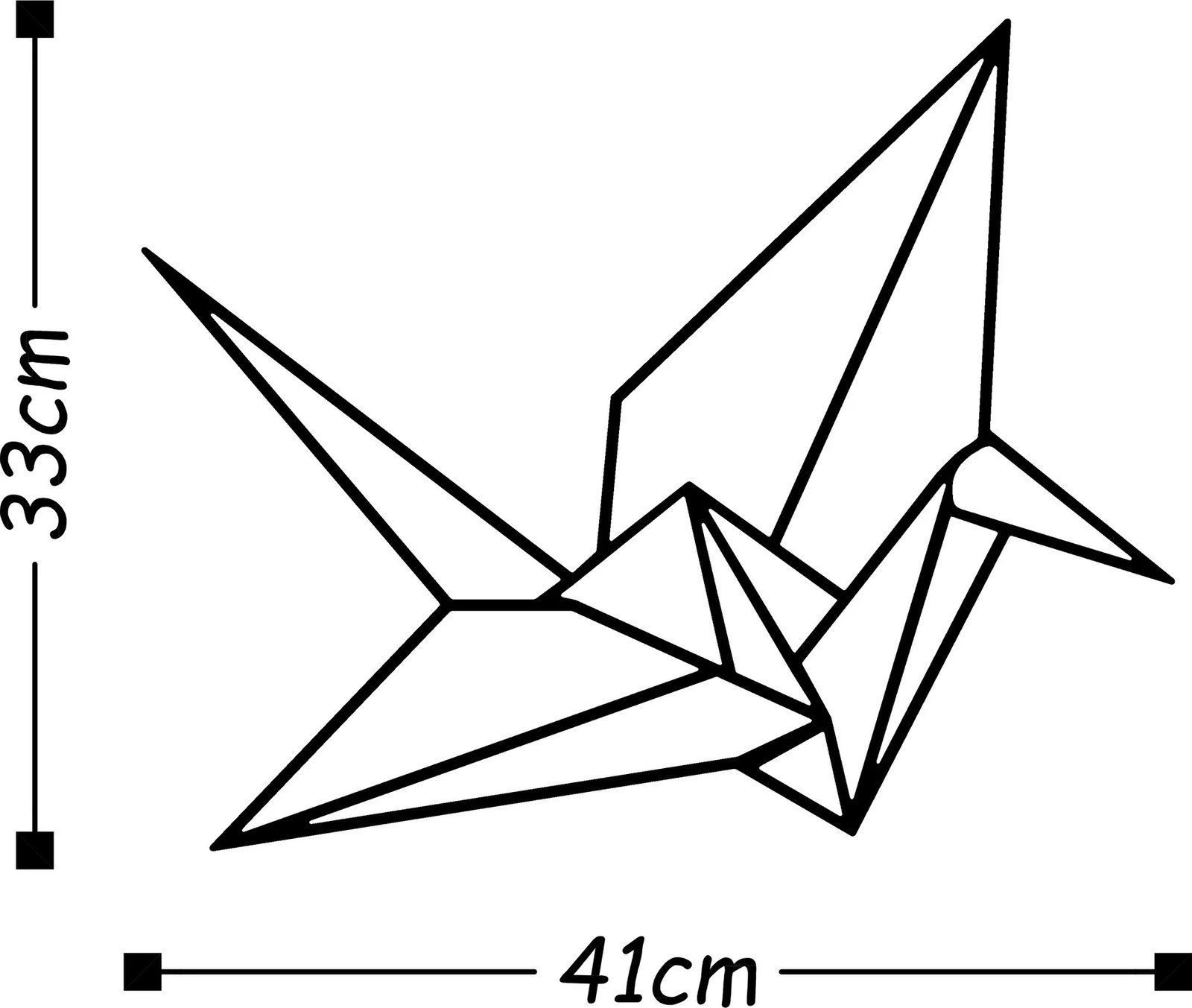 Aksesor dekorativ metalik për mur, Wallity, origami, ngjyrë e zezë