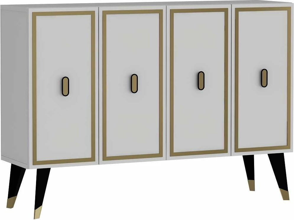 Konsol Skye Decor, e bardhë, e zezë, ari, 8173KM-32